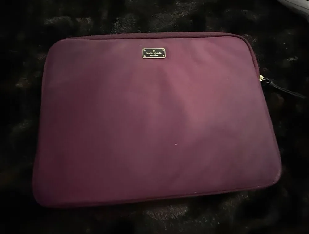 Kate Spade I Padded Laptop Tablet Sleeve Case 13 X 10 Plum Purple